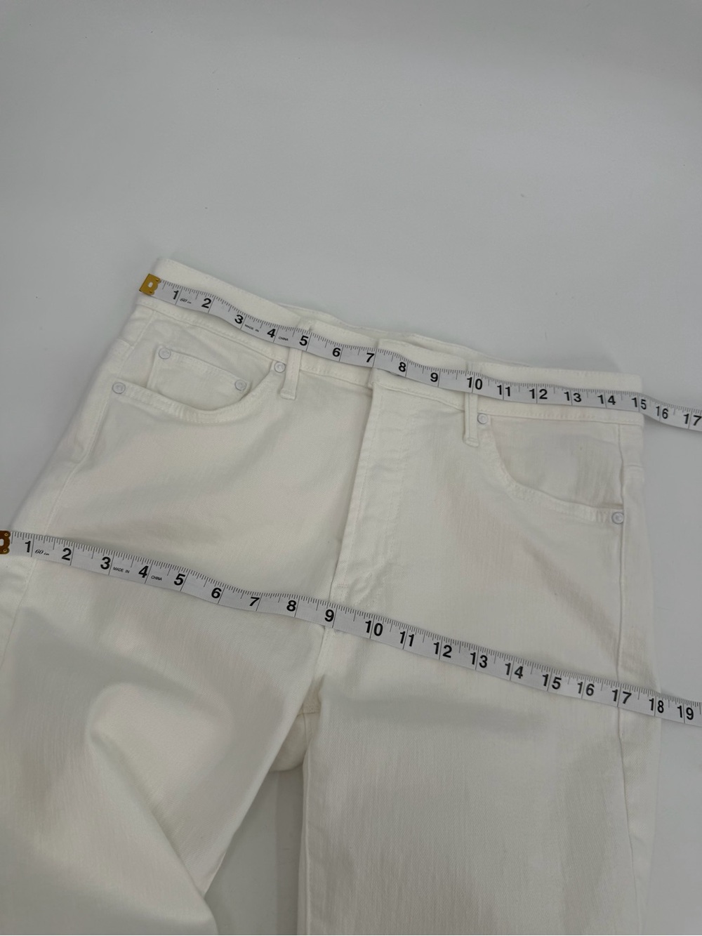Mother Jeans Women’s 30 White Denim the Insider Crop Step Fray 1157-753 26” - Picture 8 of 13
